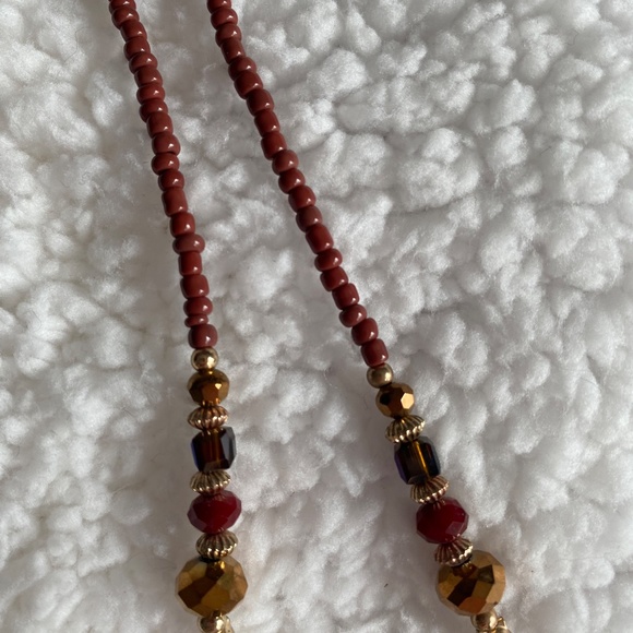 Long Boho Multicolored Beaded Necklace - Picture 5 of 6